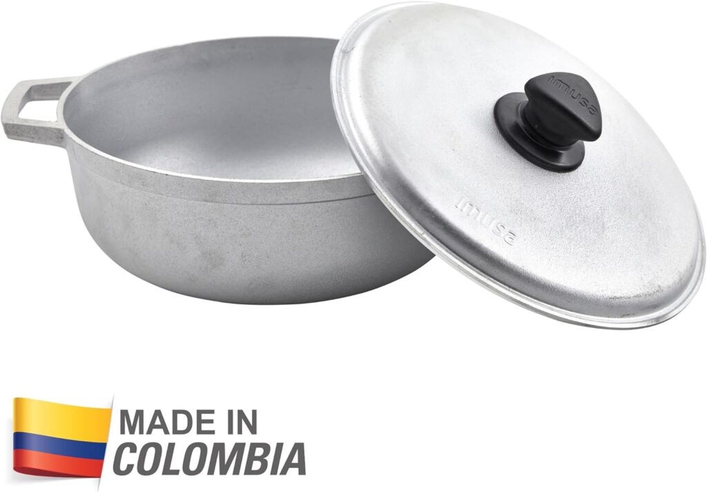 Imusa USA Traditional Colombian Caldero, 4.8 Quart, Silver