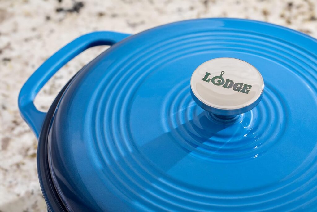 Lodge 1.5 Quart Enameled Cast Iron Dutch Oven - Red Oven Safe To 500°F For Baking & Cooking