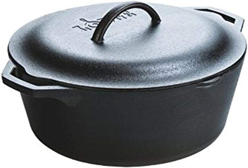 Lodge Cast Iron Serving Pot Dutch Oven with Dual Handles, Pre-Seasoned, 7-Quart,Black
