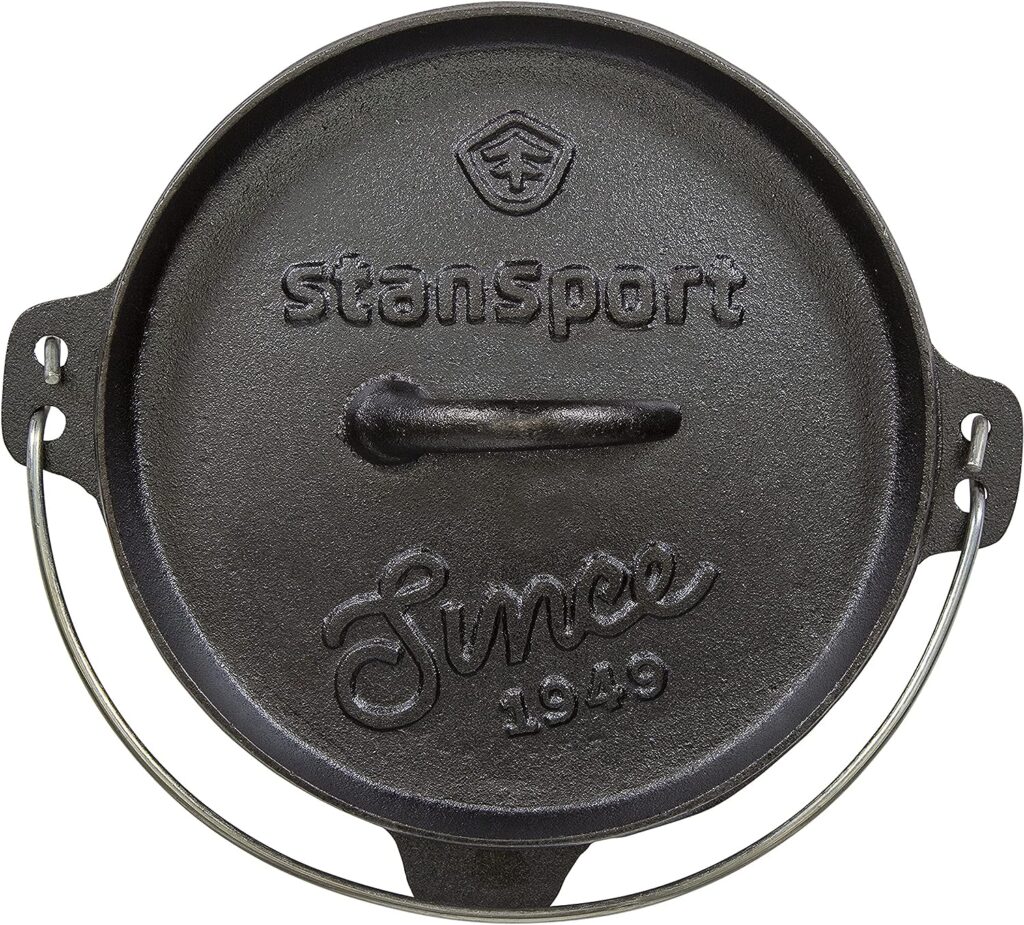 Stansport Cast Iron Dutch Oven Flat Bottom